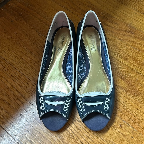Sperry Topsider Blue Wedge Heel Shoe size 8 - Picture 1 of 6